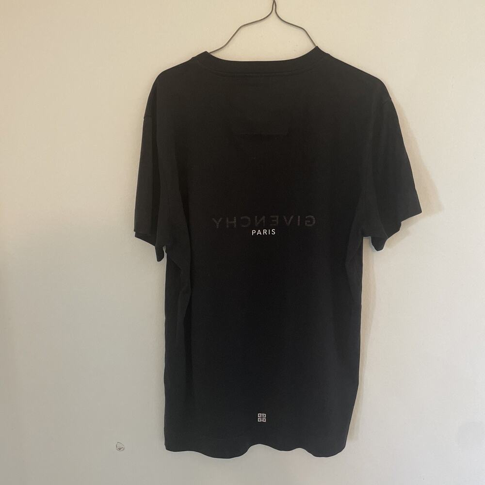 Givenchy Mens Shirt Medium Black Spellout Cotton Double Sided Made in Portugal